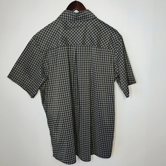 QOR Gingham Short Sleeve Button Up Performance Stretch Shirt Mens Size Medium - Picture 4 of 13